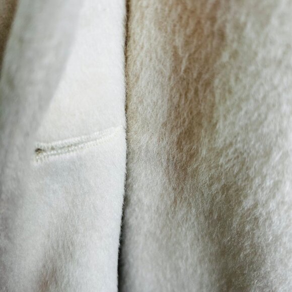 Stunning Womens 16White Alpaca Wool Blend Coat Ivory White Luxury Old Money - Picture 11 of 12